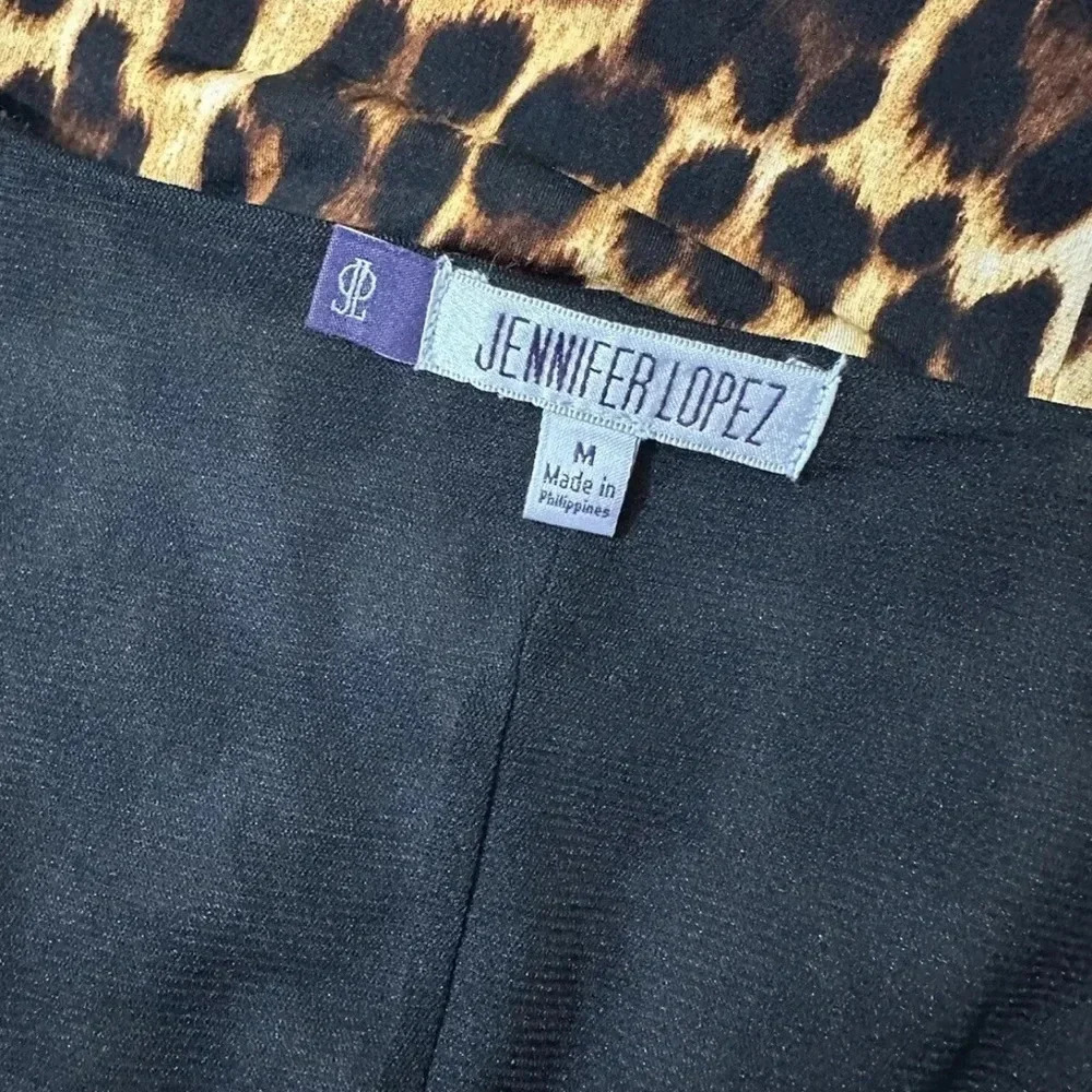 Jennifer Lopez Sheath Dress Womens Sz M Animal Print Long Sleeve V Neck - Picture 6 of 7
